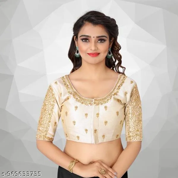 Latest_Work_Design_Half_Sleeve_Blouse_Embroidery_Work_Design_Blouse_For_Womens_Readymade_Blouse