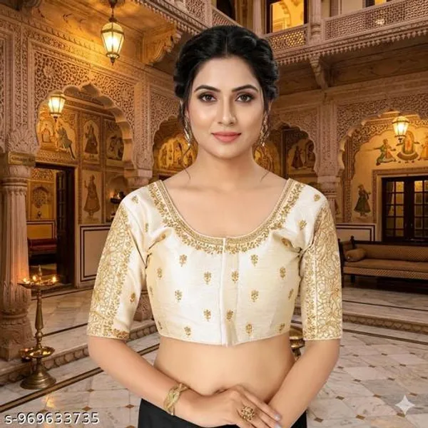 Latest_Work_Design_Half_Sleeve_Blouse_Embroidery_Work_Design_Blouse_For_Womens_Readymade_Blouse
