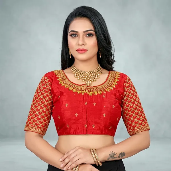 Red_Silk_Mid_Scoop_Embroidered_Crop_Blouse_For_Women