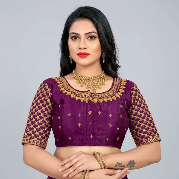 Purple_Silk_Embroidered_Crop_Blouse_For_Women