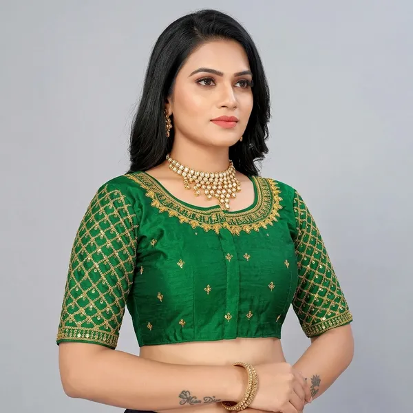 Green_Silk_Mid_Scoop_Embroidered_Crop_Blouse_For_Women