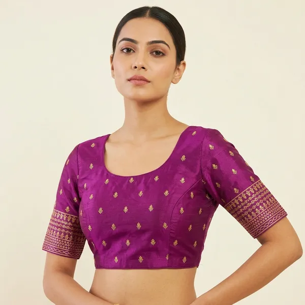 Lavender_Silk_Readymade_Blouse_For_Women