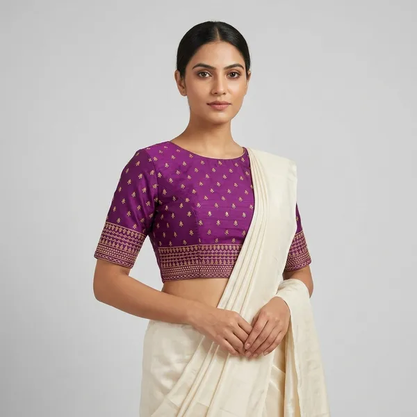 Lavender_Silk_Readymade_Blouse_For_Women