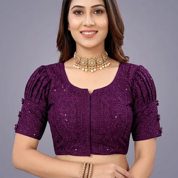 Lavender_Silk_Embroidered_Crop_Blouse_For_Women