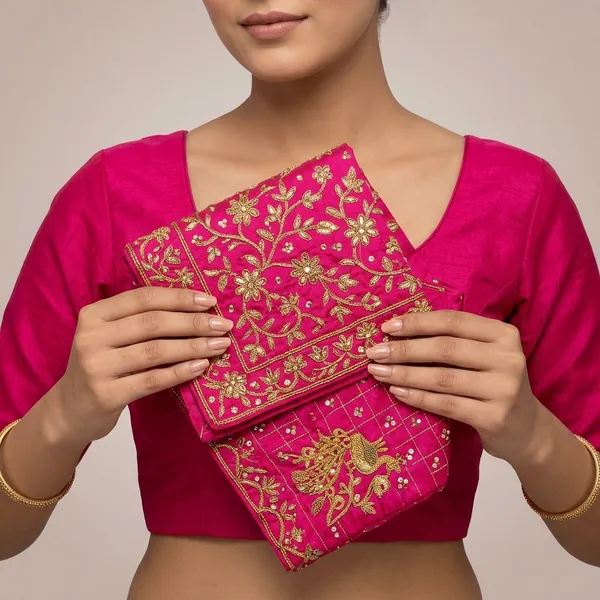 Pink_Silk_Embroidered_Blouse_Piece_For_Women