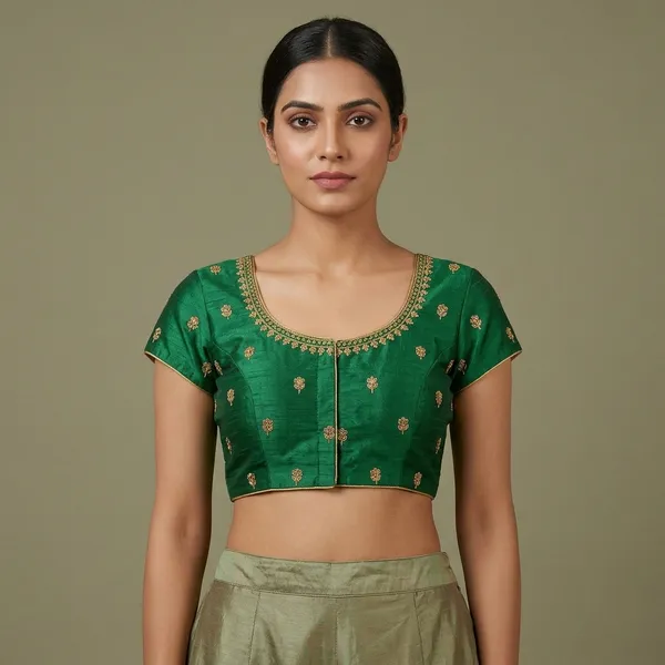 Green_Silk_Mid_Scoop_Padded_Embroidered_Blouse_For_Women