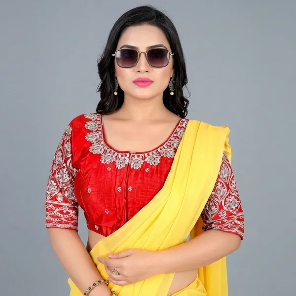 Red_Silk_Embroidered_Padded_Blouse_For_Women