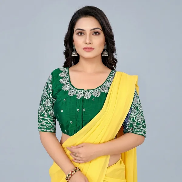 Green_Silk_Embroidered_Padded_Blouse_For_Women