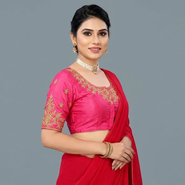 Pink_Silk_Padded_Front_Open_Embroidered_Blouse_For_Women