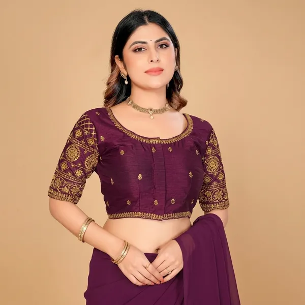 Maroon_Silk_Embroidery_Padded_Hook_Blouse_For_Women