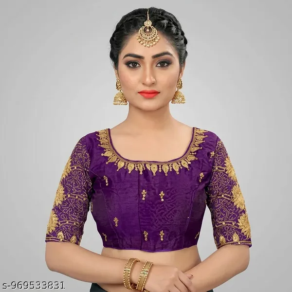Purple_Silk_Padded_Embroidered_Ethnic_Motif_Blouse_For_Women