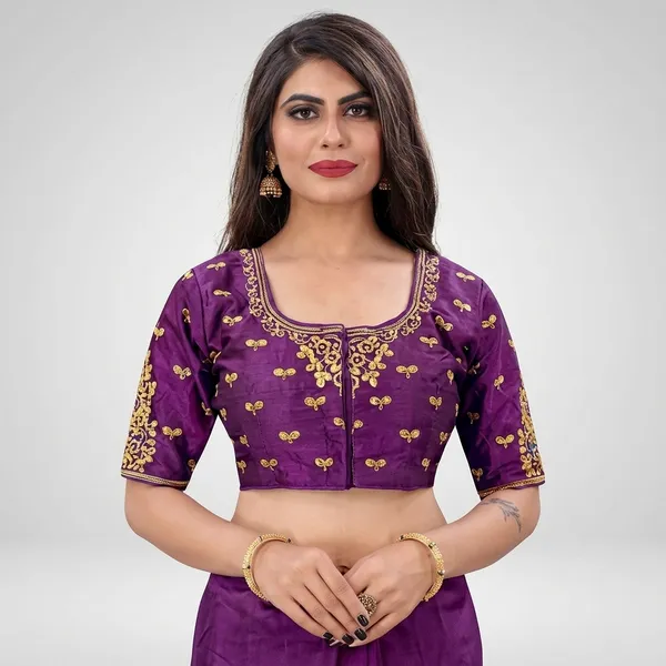Purple_Silk_Embroidered_Deep_Scoop_Neck_Blouse_For_Women