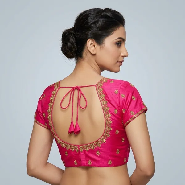 Pink_Silk_Padded_Blouse_For_Women