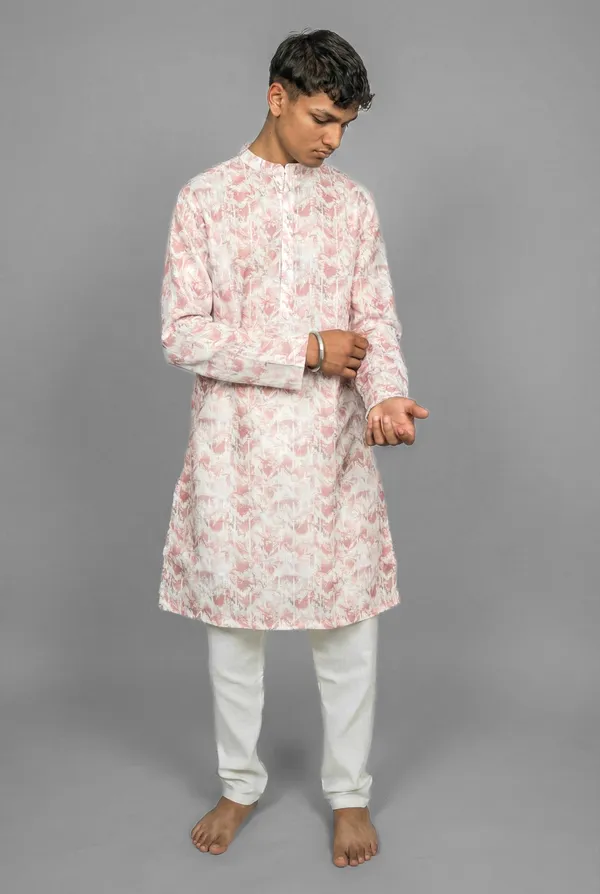 Floral_Stripe_Pink_Kurta