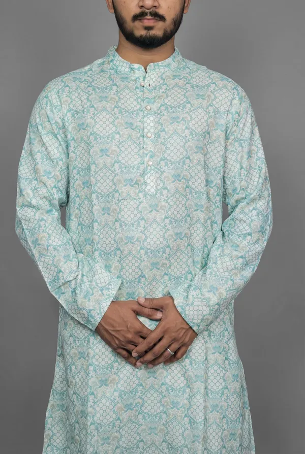 Moroccan_Lattice_Blue_Kurta