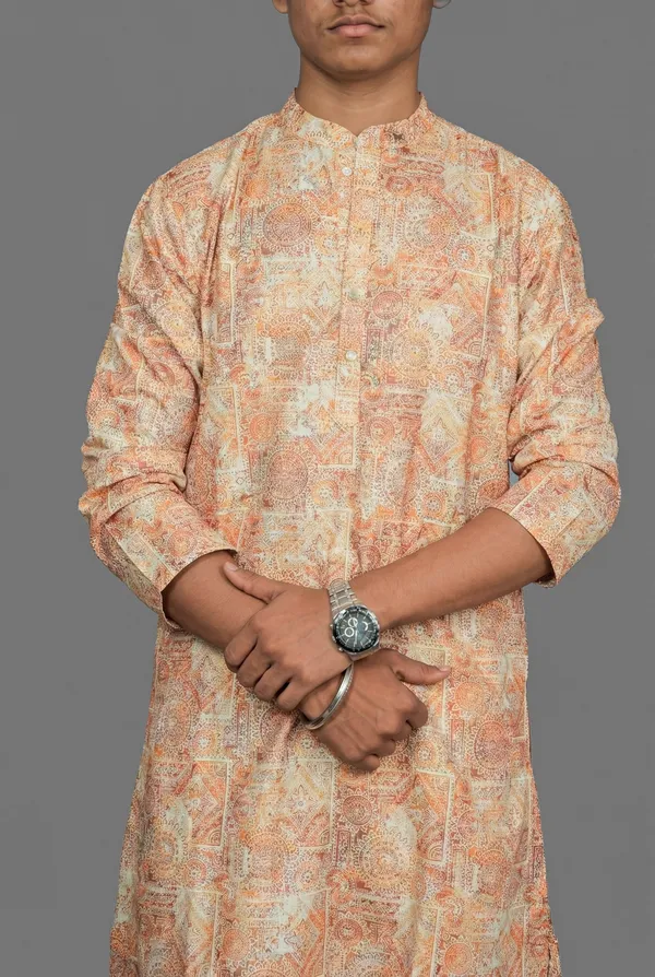 Safron_Tile_Orange_Kurta