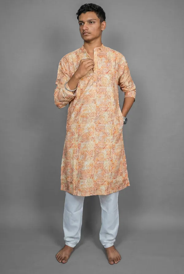 Safron_Tile_Orange_Kurta