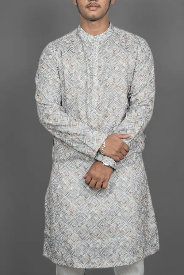 Pebble_Weave_White_Kurta