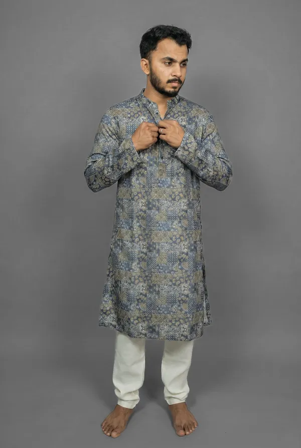 Navy_Swirl_Grey_Kurta