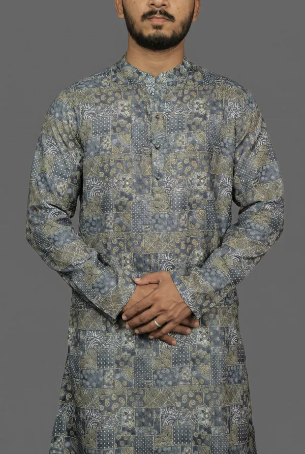 Navy_Swirl_Grey_Kurta