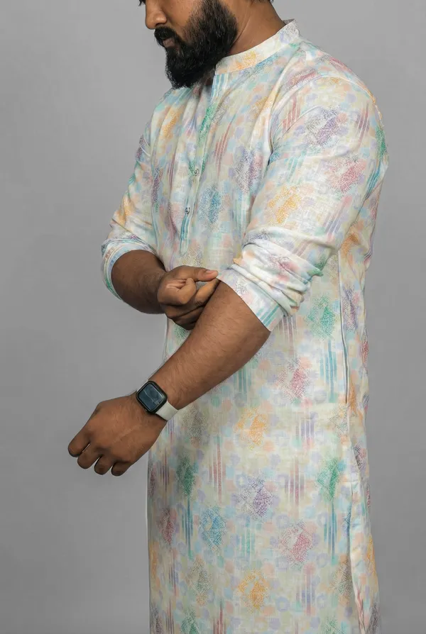 Lilac_Lattice_Multicolor_Kurta