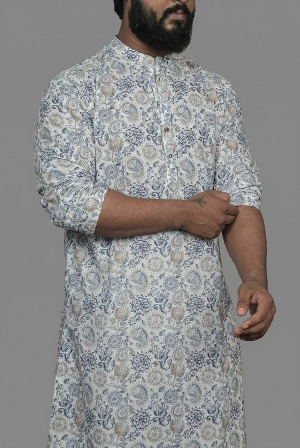 Mughal_Medallion_Blue_Kurta