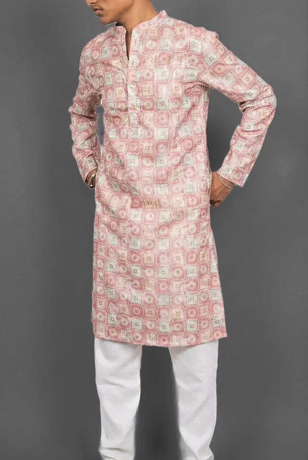 Ruby_Geometry_Pink_Kurta