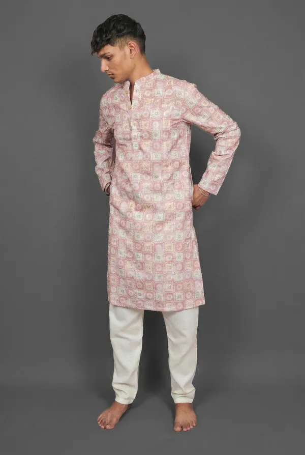 Ruby_Geometry_Pink_Kurta
