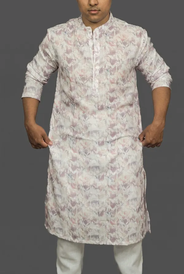 Floral_Stripe_White_Kurta