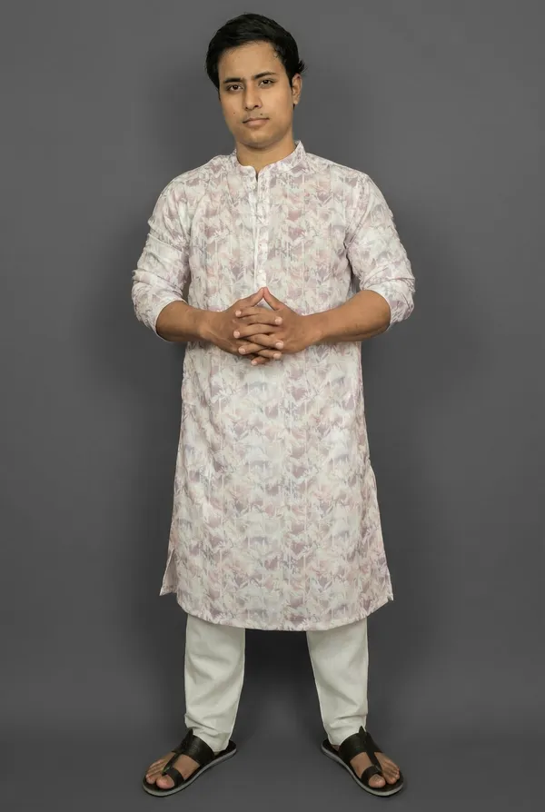 Floral_Stripe_White_Kurta