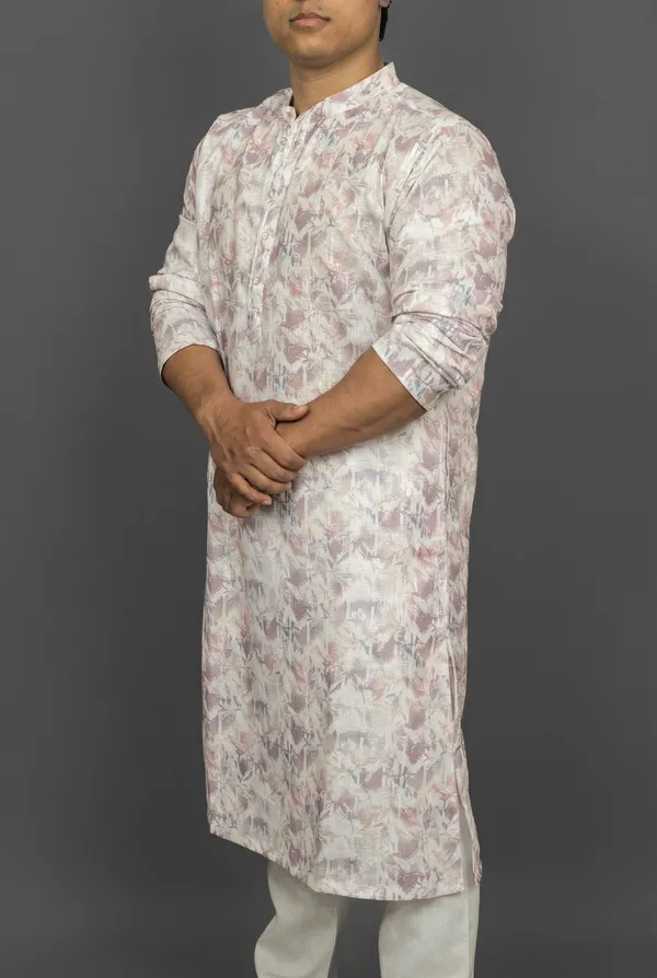 Floral_Stripe_White_Kurta