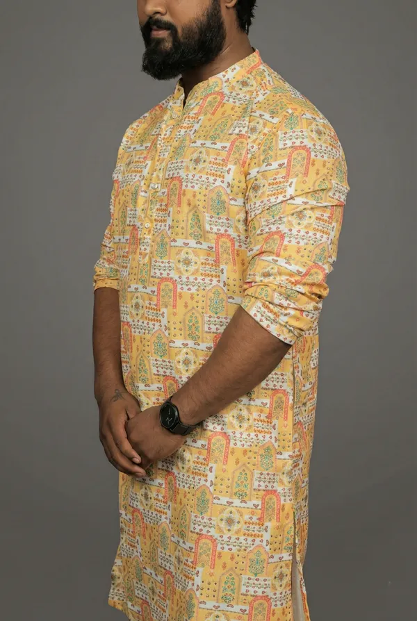 Leopard_Haze_Yellow_Kurta