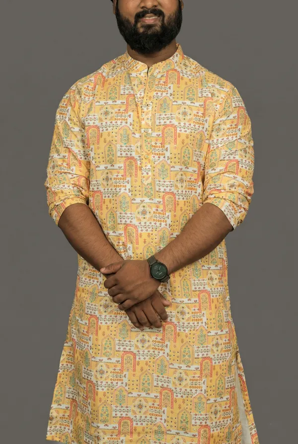 Leopard_Haze_Yellow_Kurta
