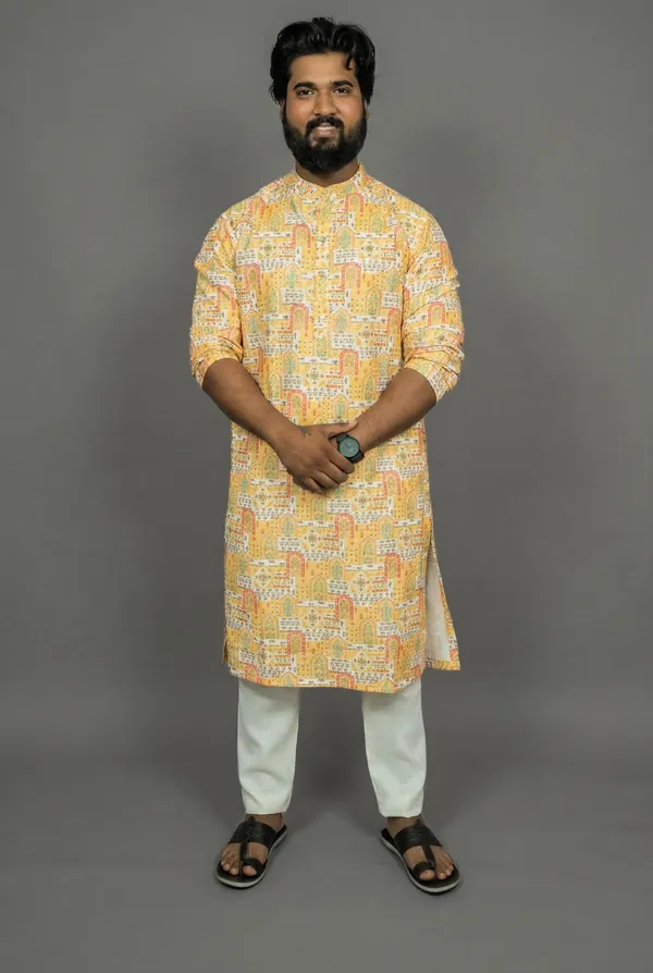 Leopard_Haze_Yellow_Kurta
