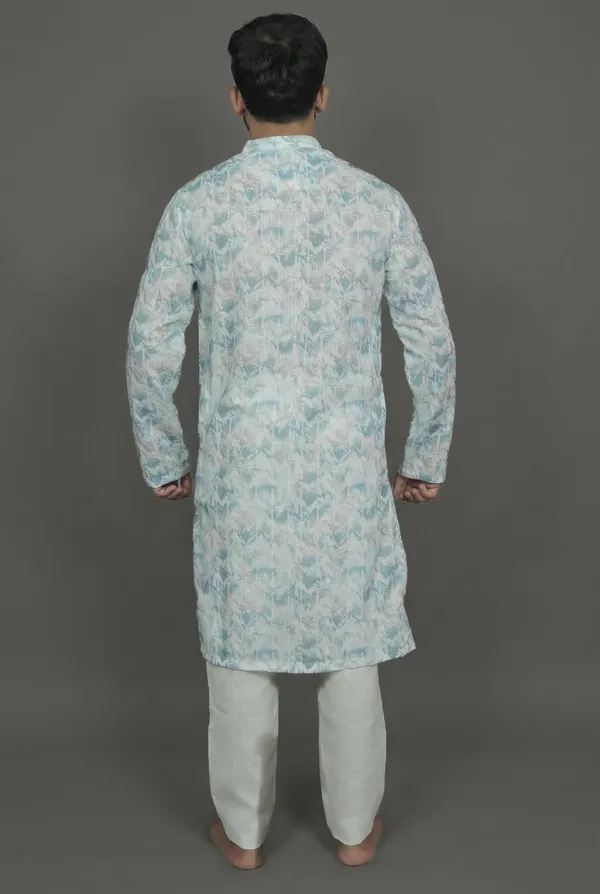 Vintage_Lace_Blue_Kurta