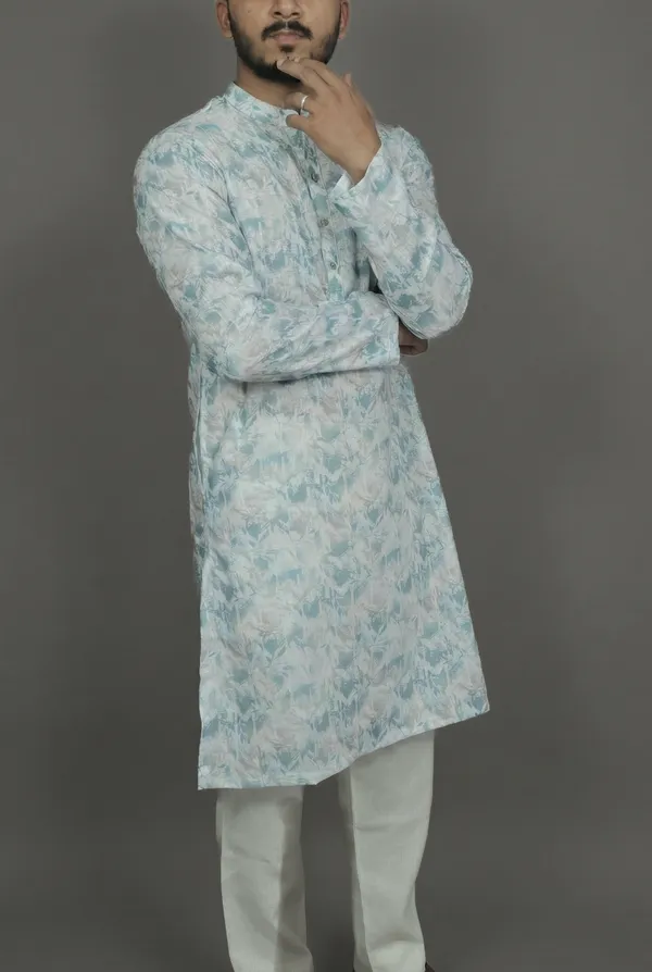 Vintage_Lace_Blue_Kurta