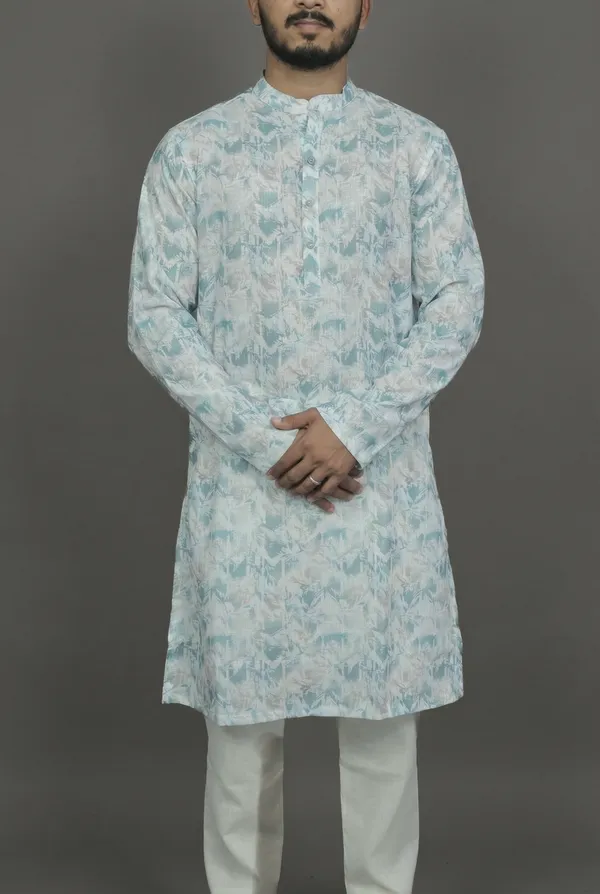 Vintage_Lace_Blue_Kurta