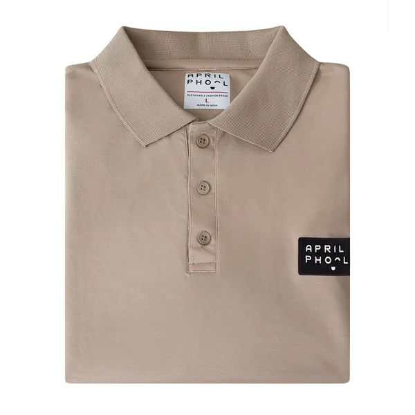 Beige_Premium_Ice_Lycra_Polo_Neck_T-Shirt_For_Men_(230_GSM)