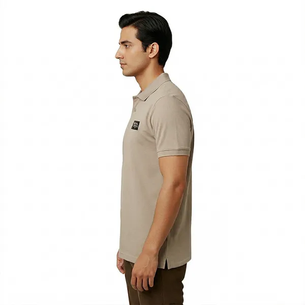 Beige_Premium_Ice_Lycra_Polo_Neck_T-Shirt_For_Men_(230_GSM)