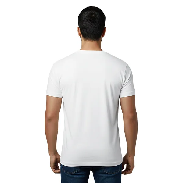 White_Cotton_Fine_Lycra_V-Neck_T-Shirt_For_Men_(200_GSM)