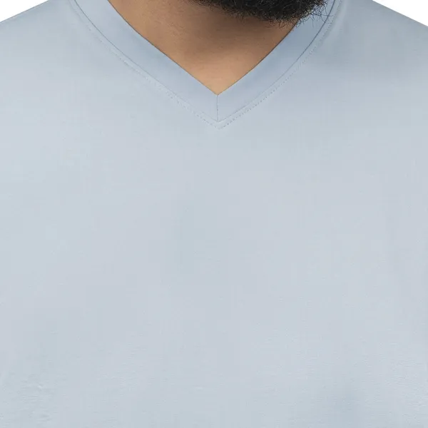 Light_Grey_Cotton_Fine_Lycra_V-Neck_T-Shirt_For_Men_(200_GSM)