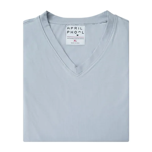 Light_Grey_Cotton_Fine_Lycra_V-Neck_T-Shirt_For_Men_(200_GSM)