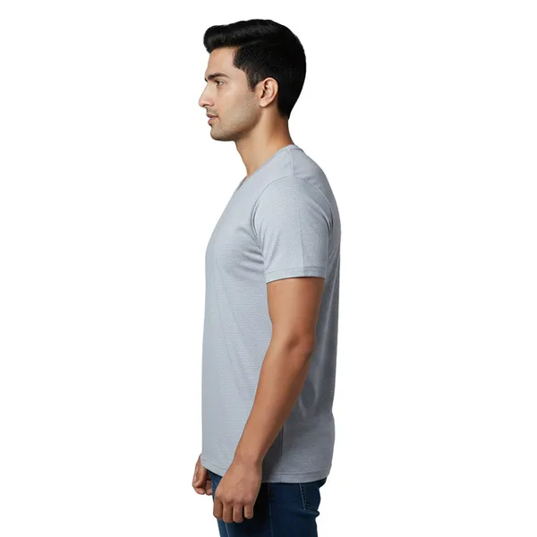 Light_Grey_Cotton_Fine_Lycra_V-Neck_T-Shirt_For_Men_(200_GSM)