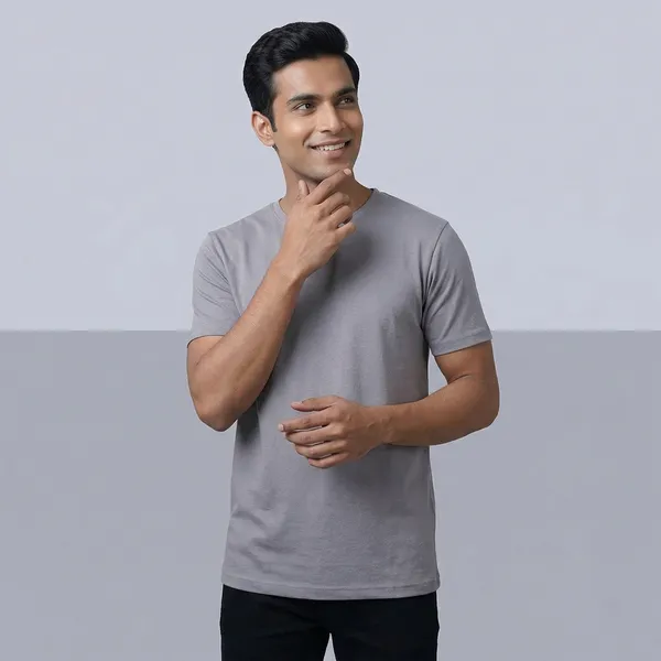 Light_Grey_Cotton_Fine_Lycra_Crew_Neck_T-Shirt_For_Men_(190_GSM)