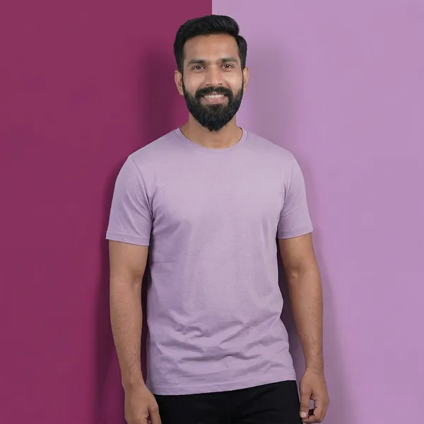 Lavender_Cotton_Fine_Lycra_Crew_Neck_T-Shirt_For_Men_(190_GSM)