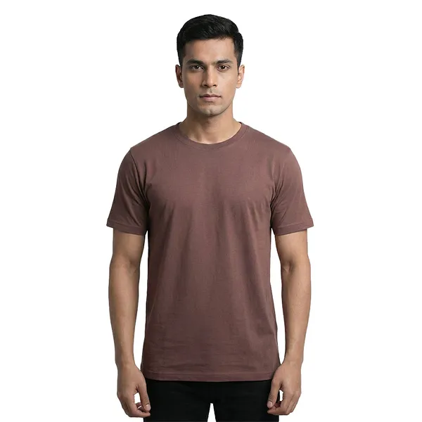 Coffee_Cotton_Fine_Lycra_Crew_Neck_T-Shirt_For_Men_(190_GSM)