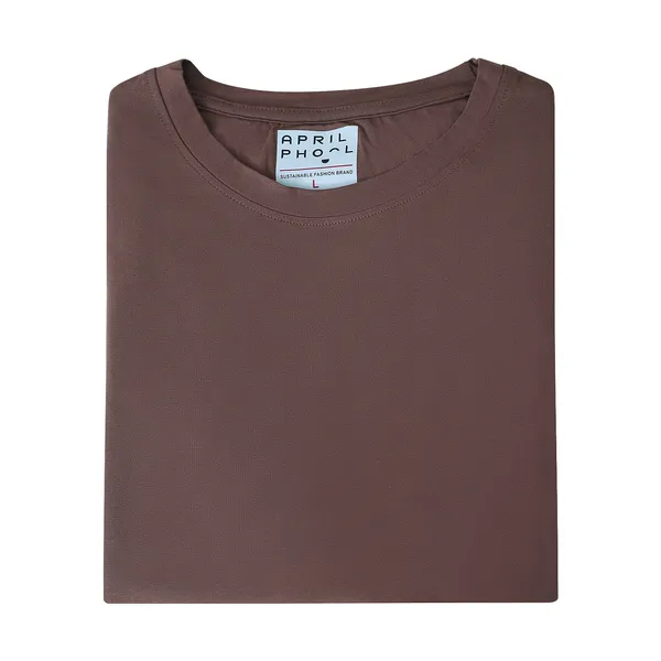 Coffee_Cotton_Fine_Lycra_Crew_Neck_T-Shirt_For_Men_(190_GSM)