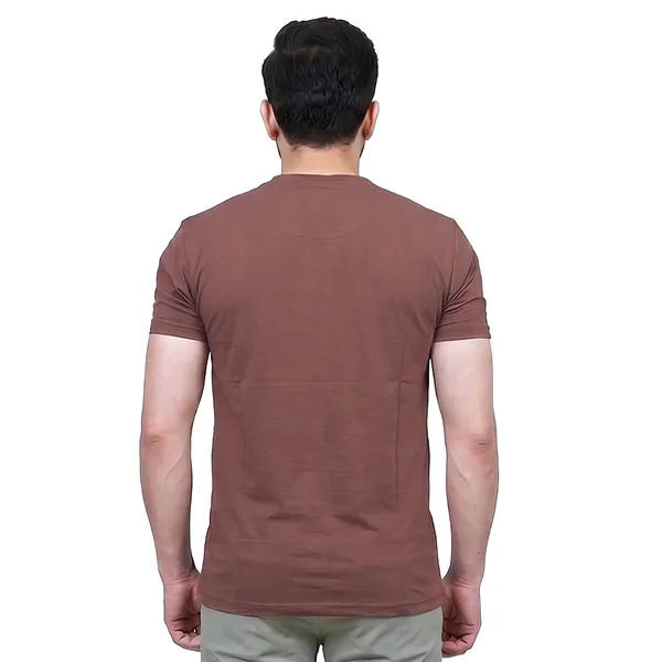 Coffee_Cotton_Fine_Lycra_V-Neck_T-Shirt_For_Men_(200_GSM)