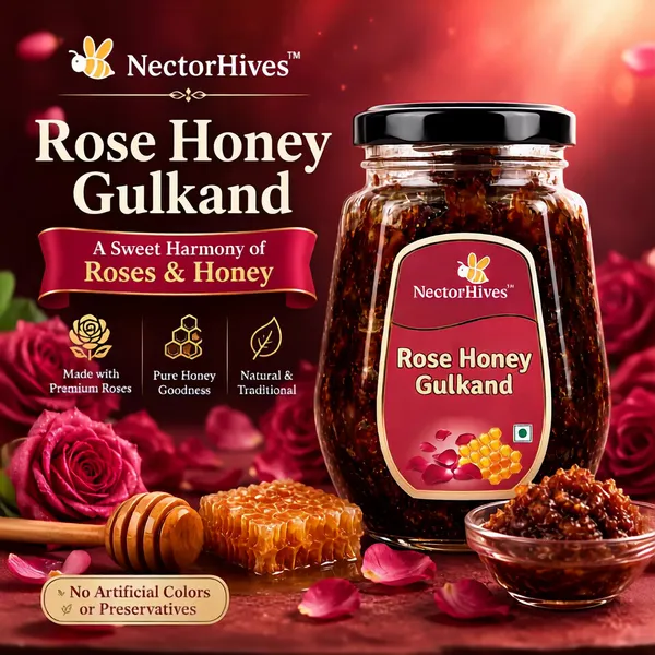 Nectorhives_Rose_Honey_Gulkand_Natural_Rose_Petal_Honey