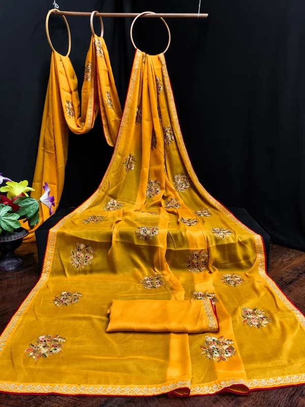 Yellow_Chiffon_Floral_Embroidered_Saree_For_Women